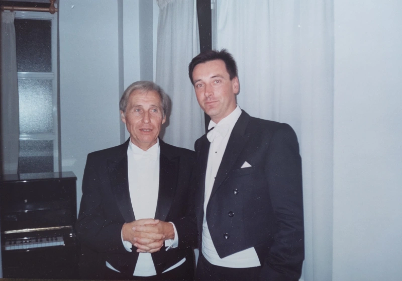 Joaquín Accucaro y Robert Pytel tras el concierto de J. Brahms